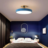 Zwart plafond slaapkamer moderne ronde verlichting