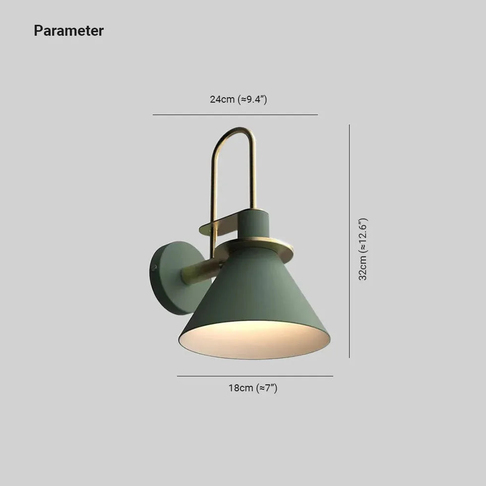 Industrieel wandlamp met zwarte metalen kap