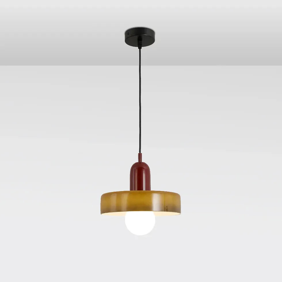 Kleine kroonluchter slaapkamer oranje glazen lamp