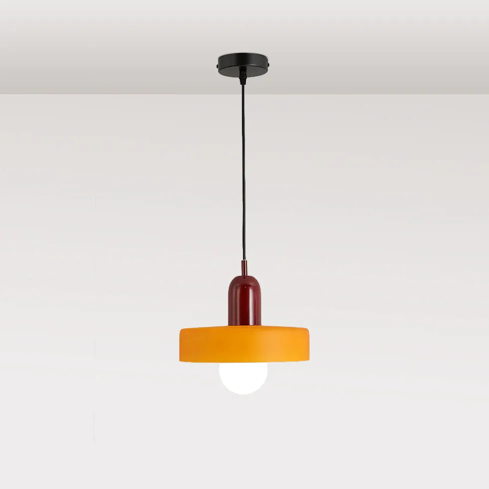 Kleine kroonluchter slaapkamer oranje glazen lamp