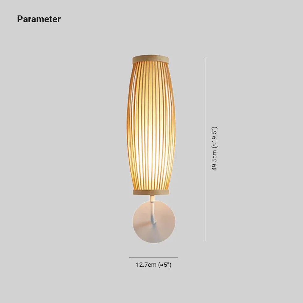 Wandlamp  bamboe  led voor de slaapkamer