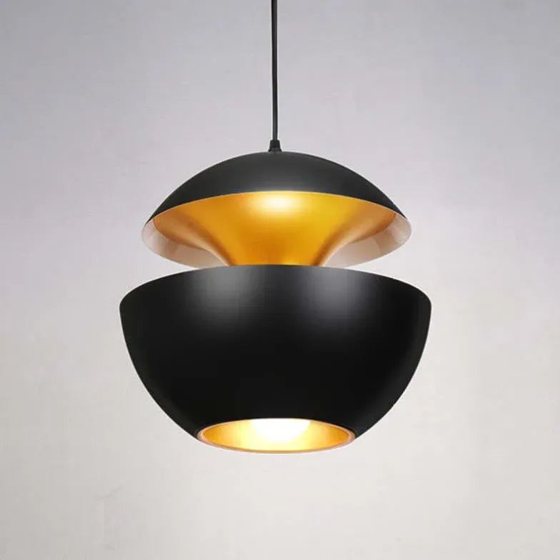 Zwart goud hanglamp bolvormig keuken