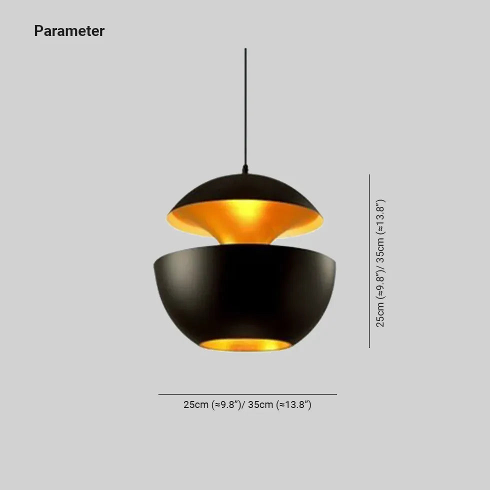Zwart goud hanglamp bolvormig keuken