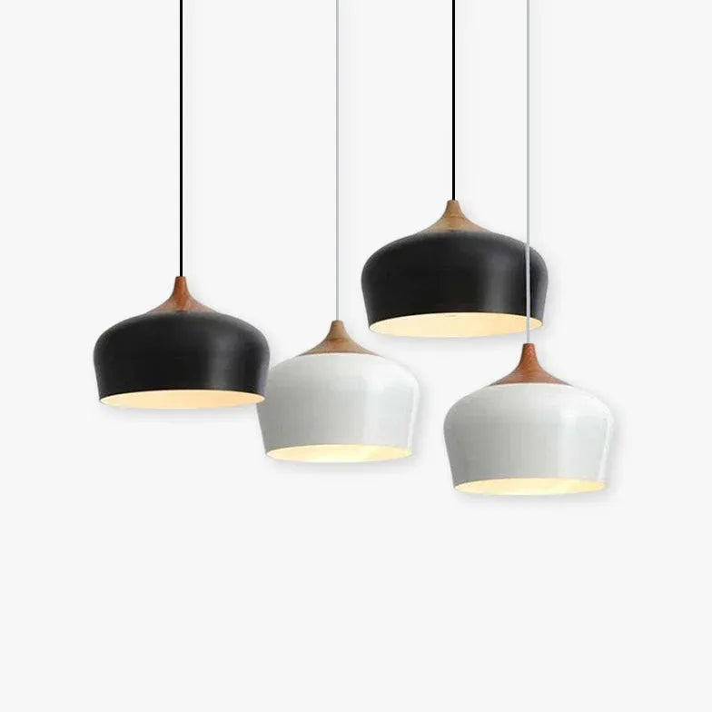 Hanglamp hout wit mat scandinavisch