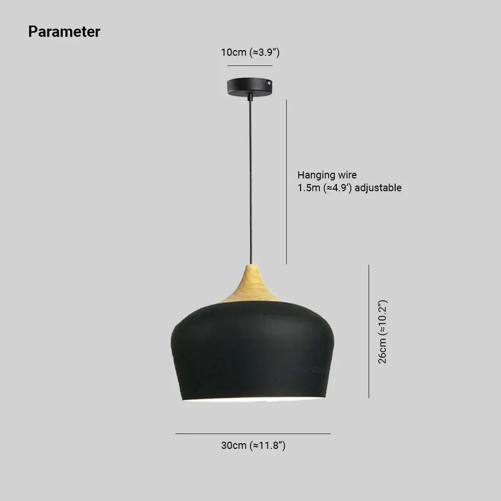 Hanglamp hout wit mat scandinavisch
