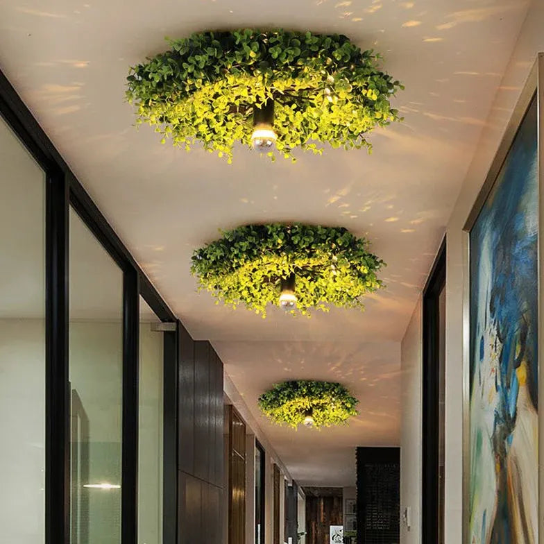 Moderne plafonniere natuur Imitatie groene planten gang