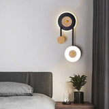 Wandlamp zwart wit ronde design slaapkamer