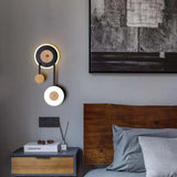 Wandlamp zwart wit ronde design slaapkamer