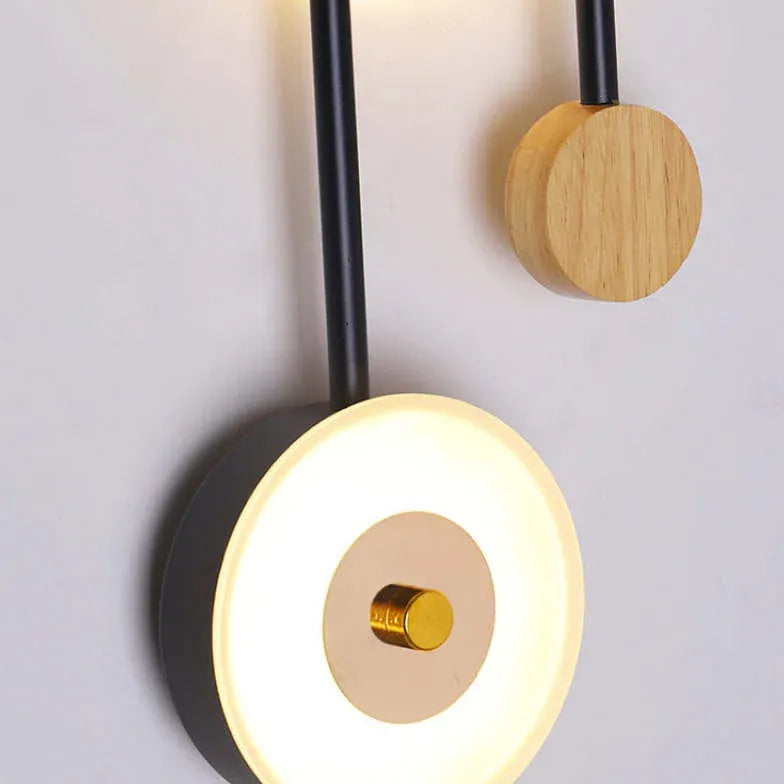 Wandlamp zwart wit ronde design slaapkamer