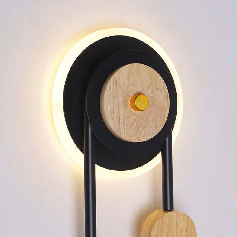Wandlamp zwart wit ronde design slaapkamer