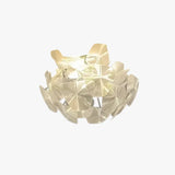 Plafondlamp wit met transparante bladen samengesteld
