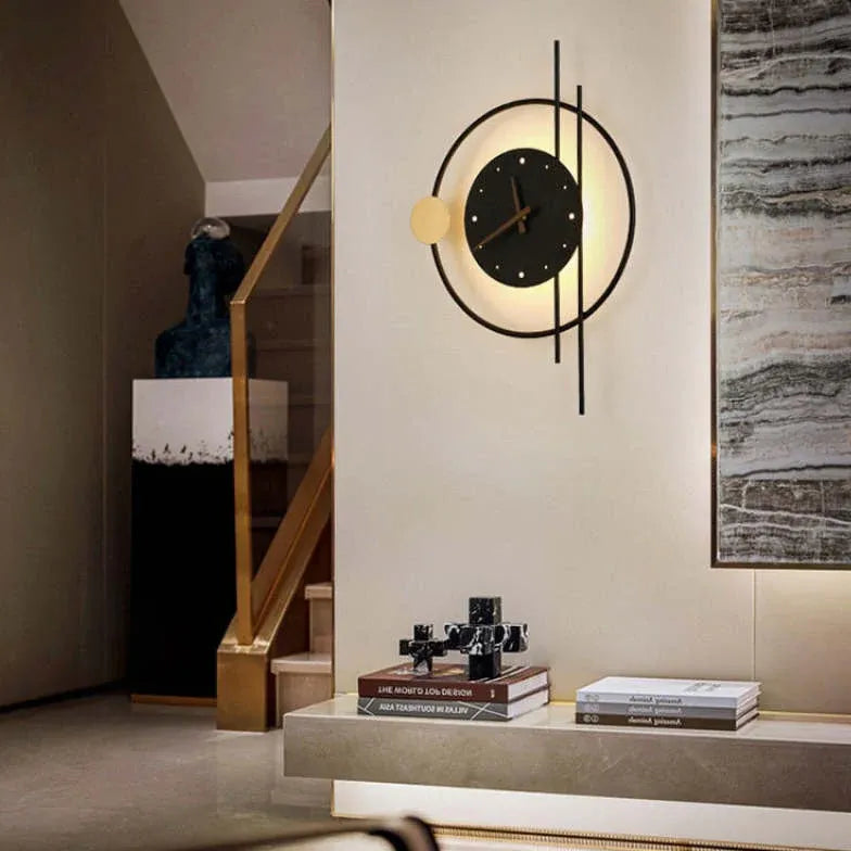 Ronde wandlamp goud klokvormig woonkamer