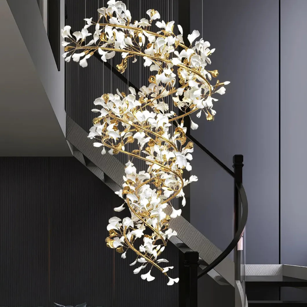 Luxe kroonluchters met ginkgo bladeren