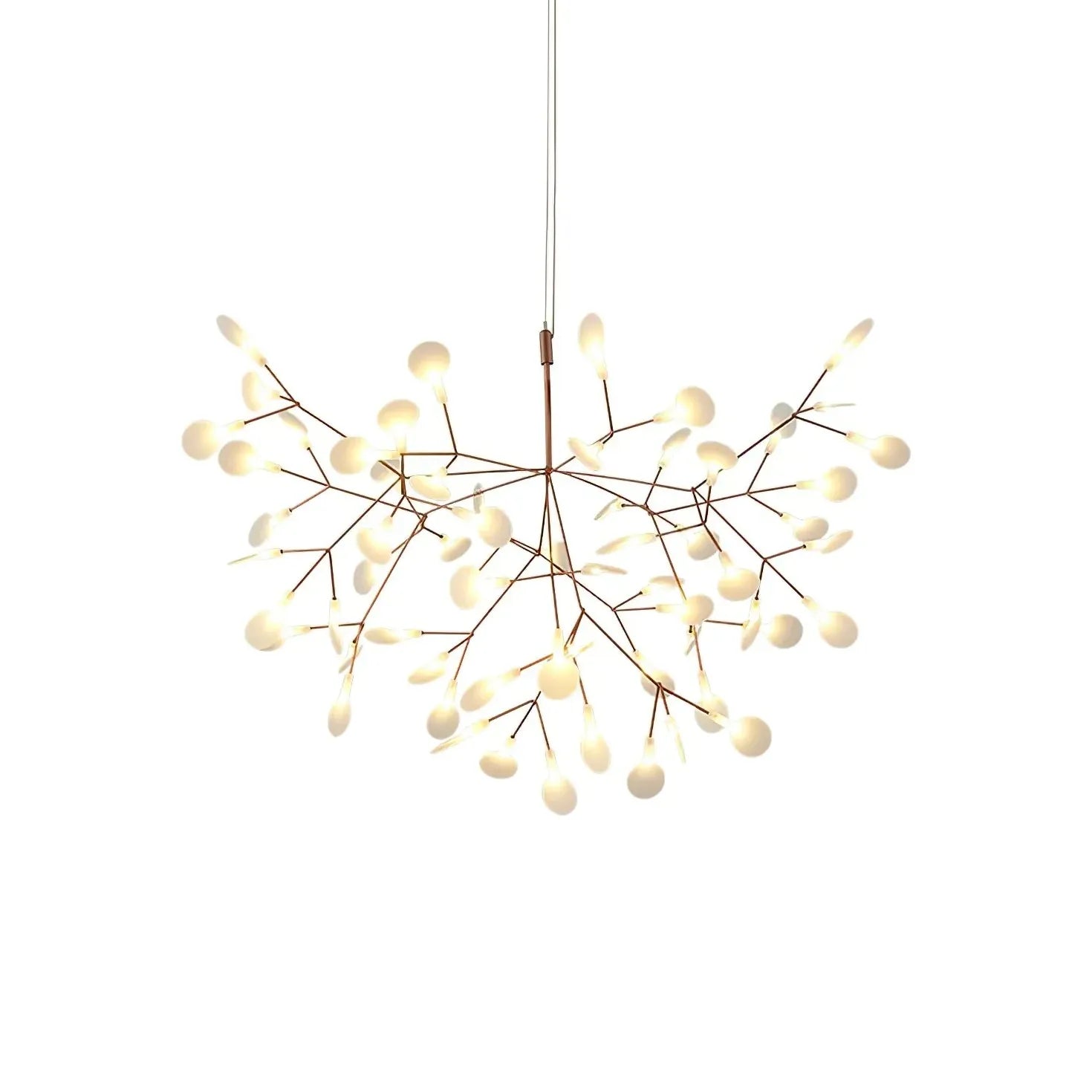 Rose gouden hanglamp takvormig dimbaar