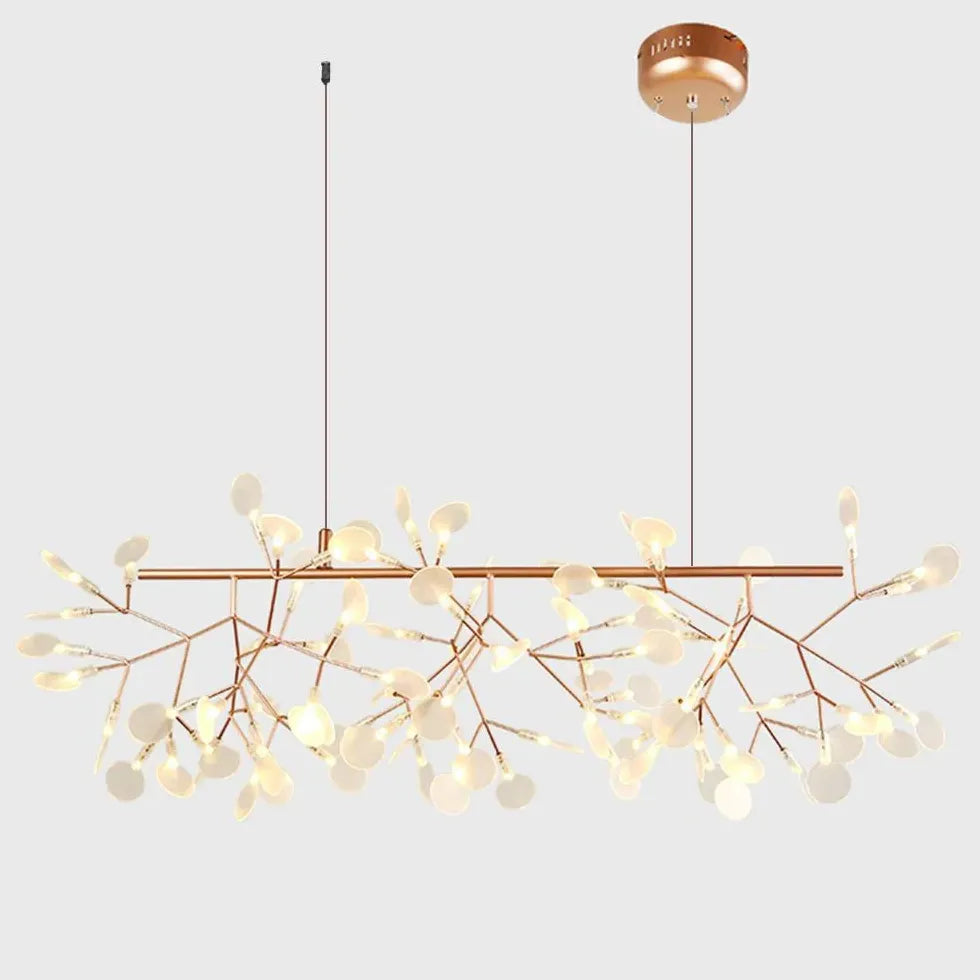 Rose gouden hanglamp takvormig dimbaar