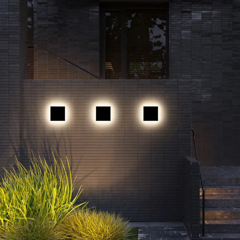 Wandlamp buiten zwart sensor met ronde vorm