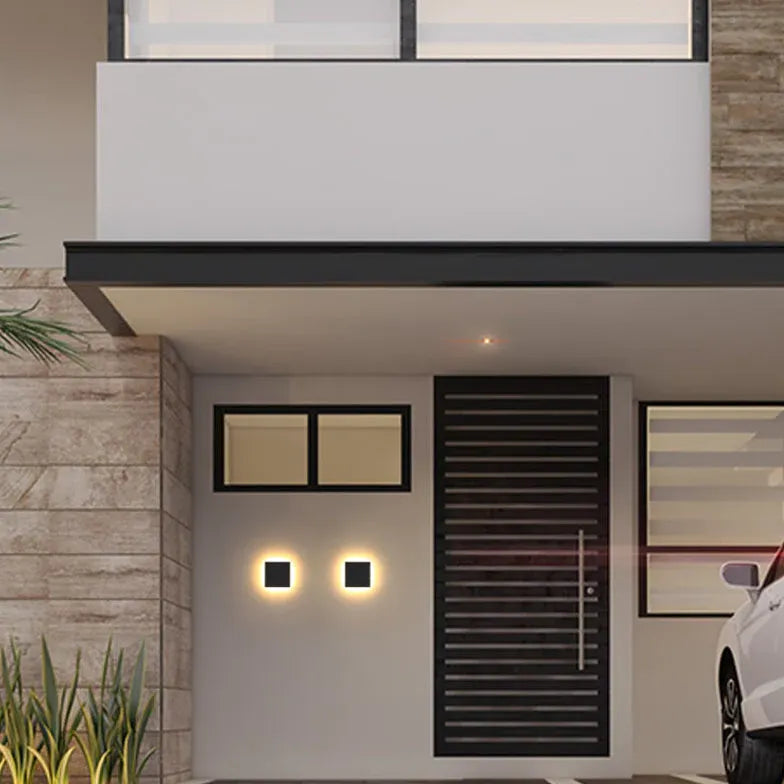 Wandlamp buiten zwart sensor met ronde vorm