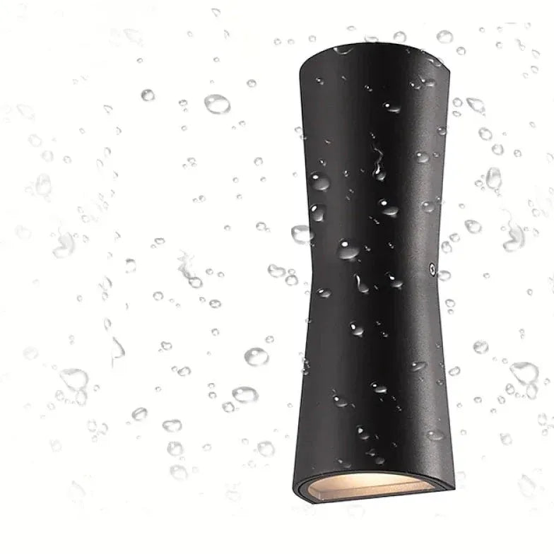 Up down verlichting zwarte buiten wandlamp