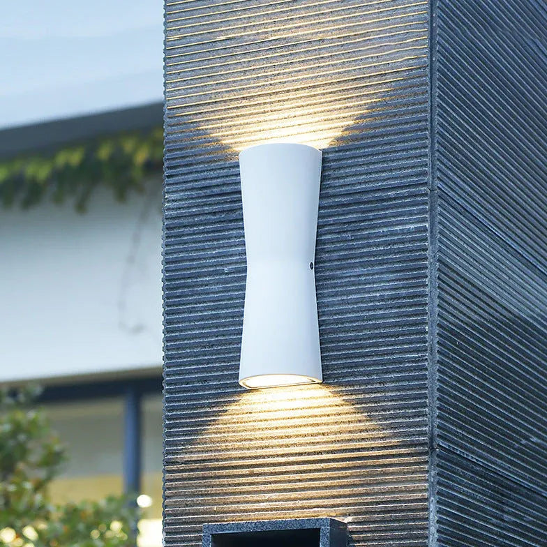 Up down verlichting zwarte buiten wandlamp