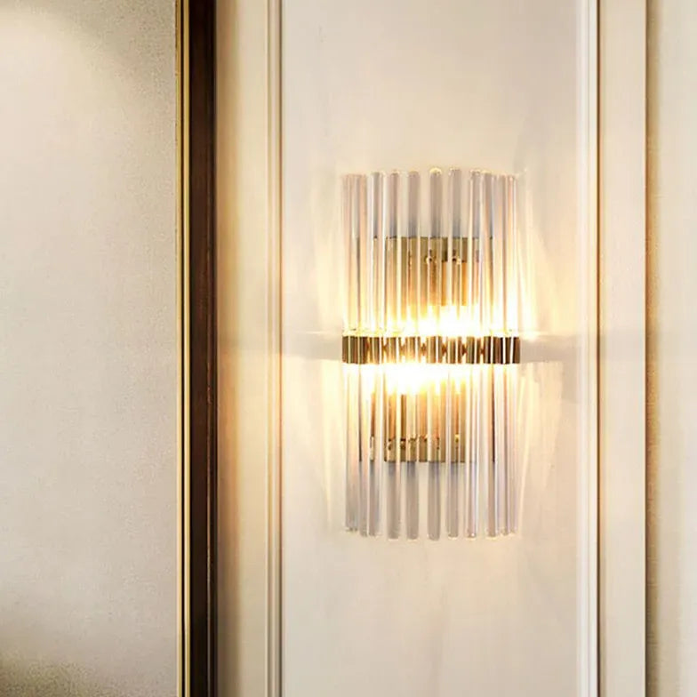 Wandlamp goud glas modern voor slaapkamer