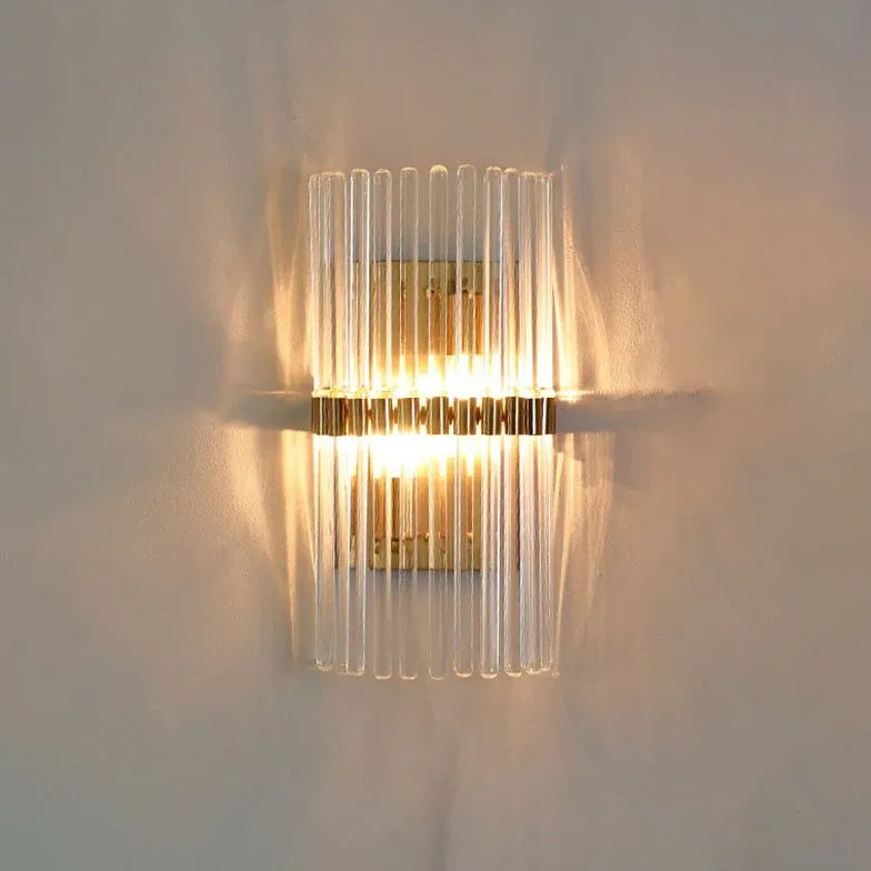 Wandlamp goud glas modern voor slaapkamer