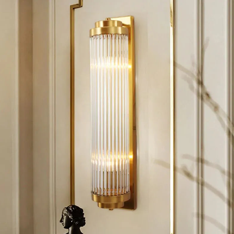 Wandlamp goud glas modern voor slaapkamer
