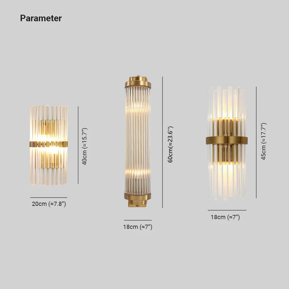 Wandlamp goud glas modern voor slaapkamer