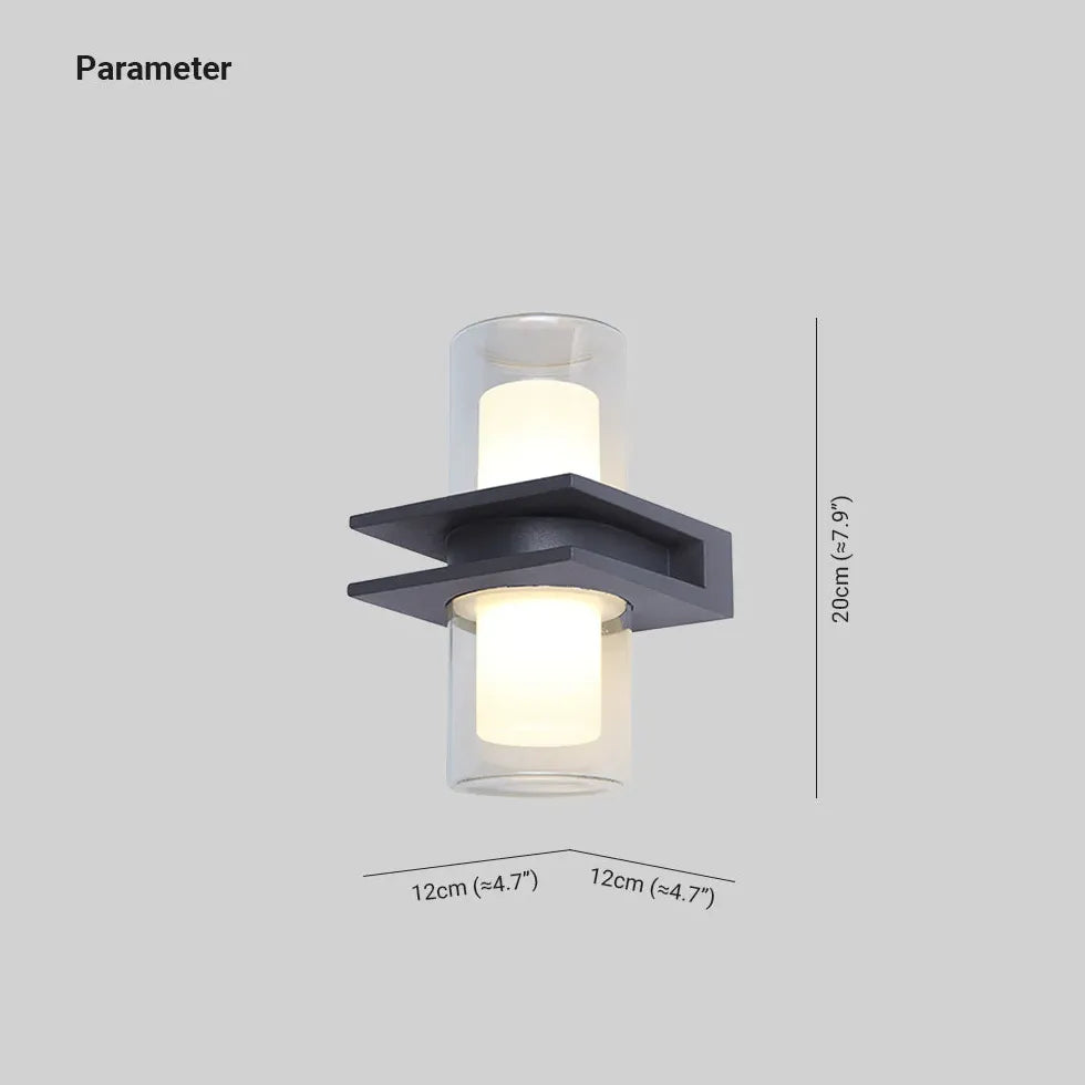 Wandlamp buiten up down zwart glas