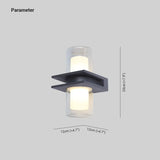 Wandlamp buiten up down zwart glas