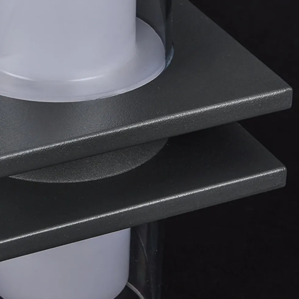 Wandlamp buiten up down zwart glas