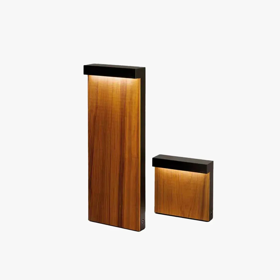 Houten lantaarnpaal voor tuinpad verlichting