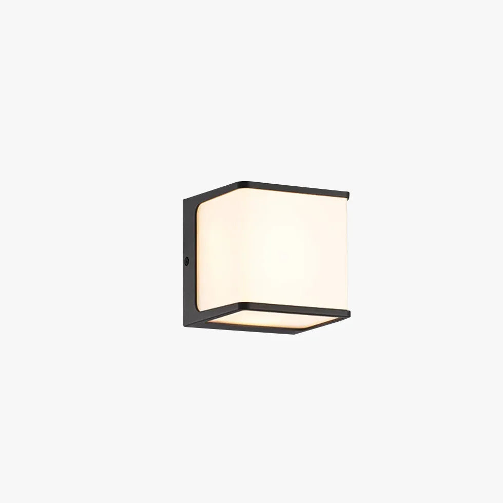 Buiten wandlamp met sensor en zonne energie kubus