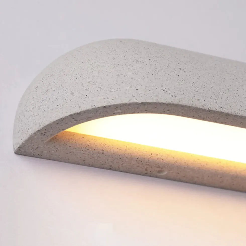 Wandlamp buiten zwart LED met halfrond stenen ontwerp