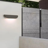 Wandlamp buiten wit met gebogen lang paneel