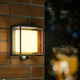 Buiten wandlamp sensor met zonne energie vierkant