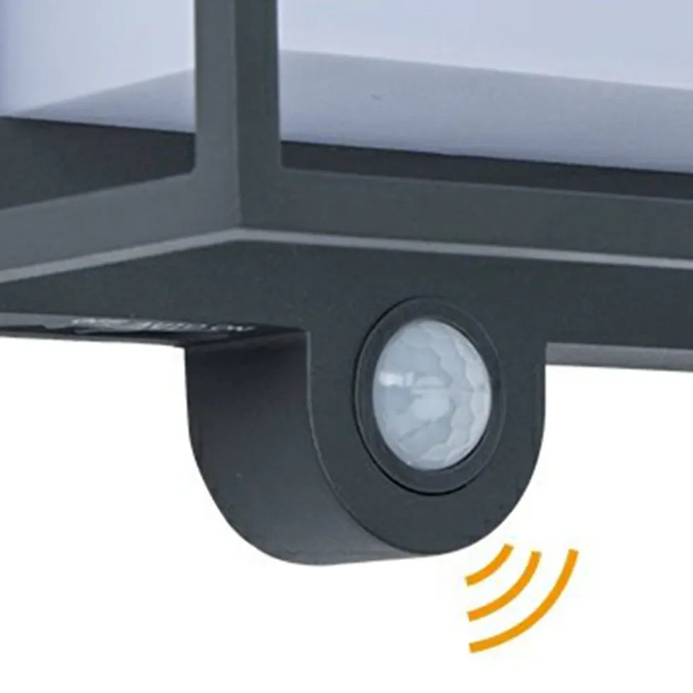 Buiten wandlamp sensor met zonne energie vierkant