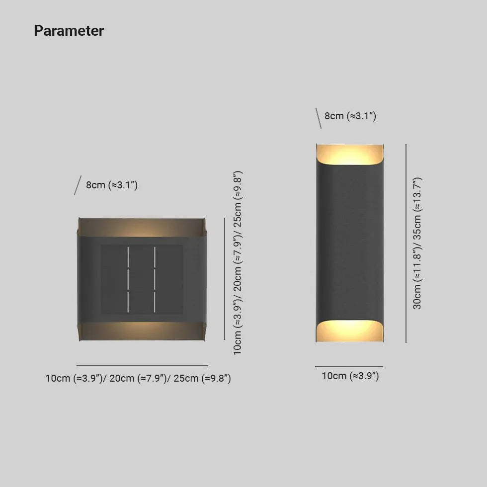 Up en down light buiten met zonne-energie wandlamp