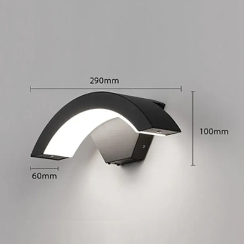 Wandlampen met sensor zwart met gebogen