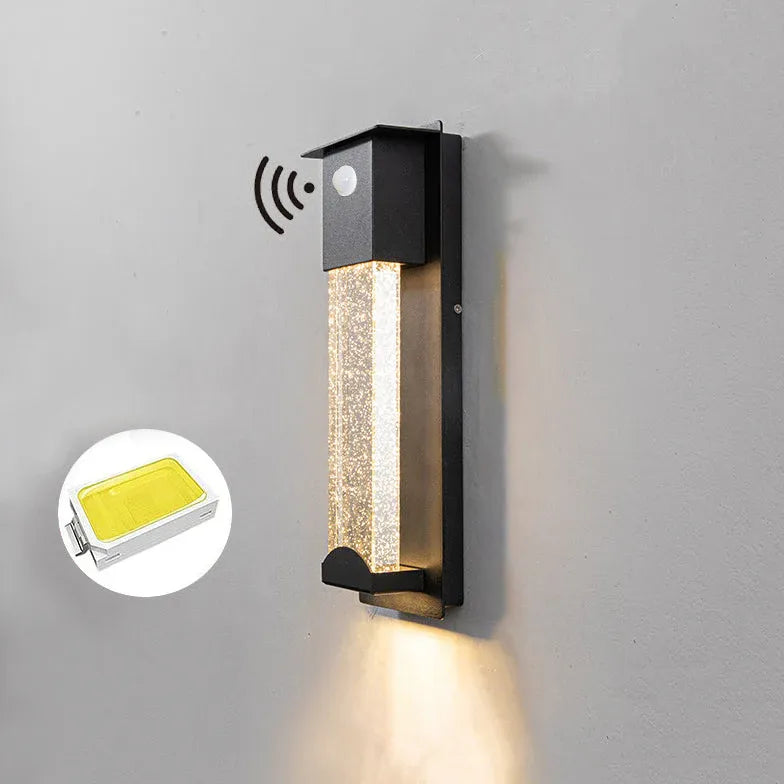 Wandlamp met sensor binnen zwart geschikt voor buiten
