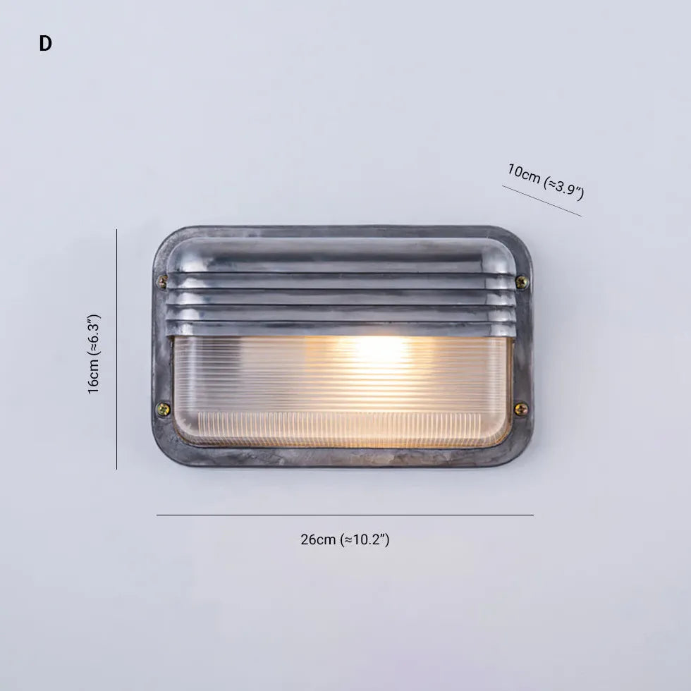 Buiten muurlamp zilver met industrieel