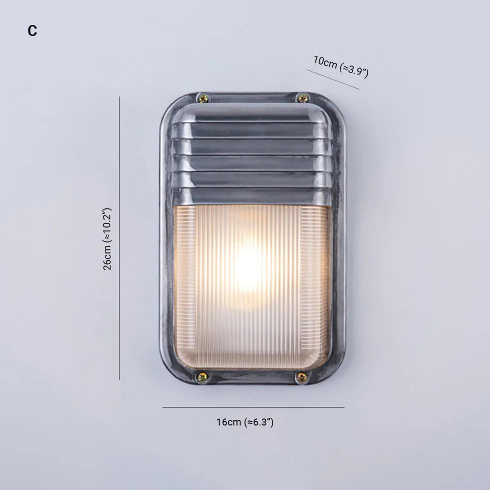 Buiten muurlamp zilver met industrieel