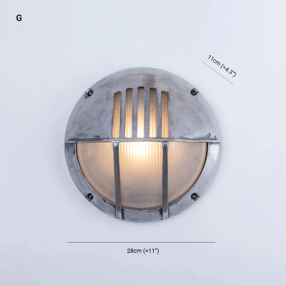 Buiten muurlamp zilver met industrieel