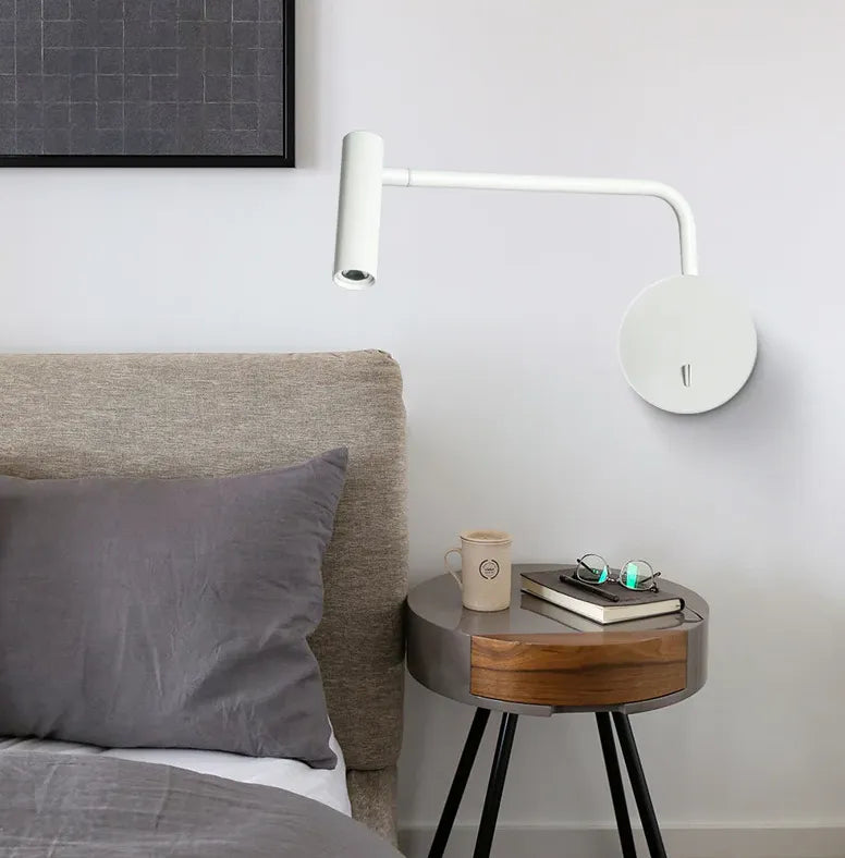 Slaapkamer leeslamp zwart met verstelbare arm