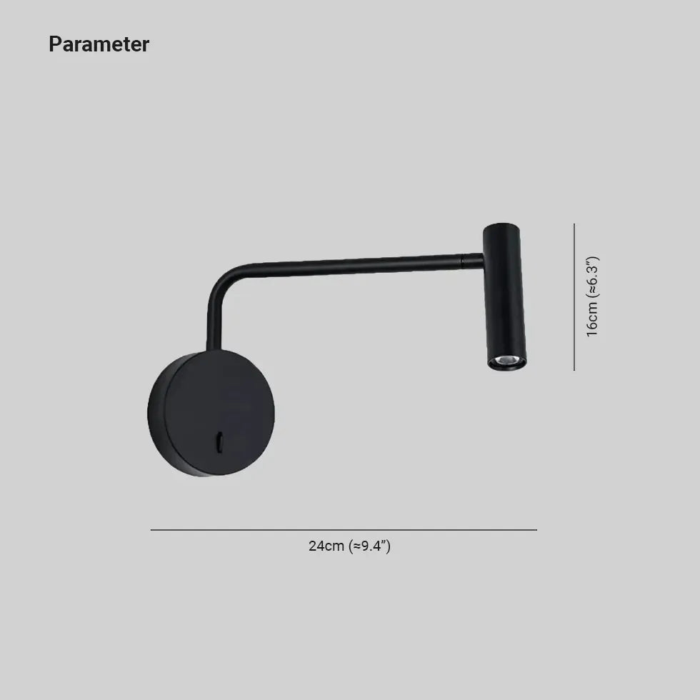 Slaapkamer leeslamp zwart met verstelbare arm