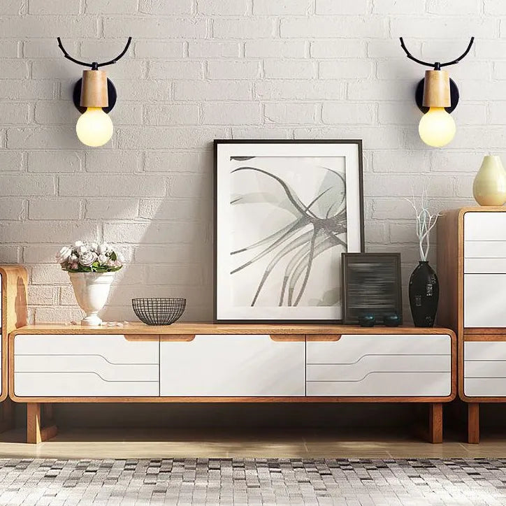 Muurlamp woonkamer in moderne hertengewei stijl