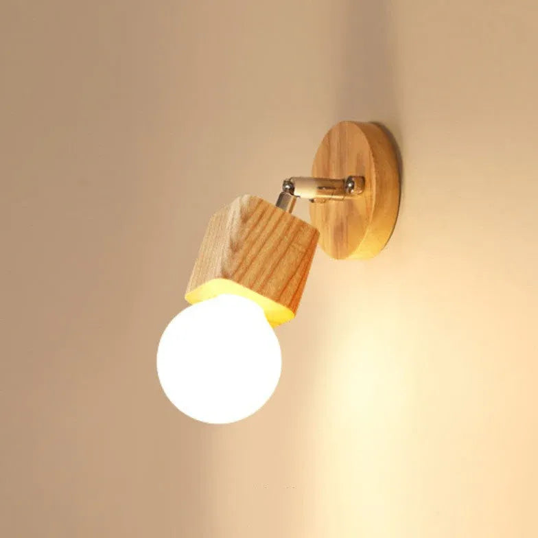 Moderne wandlamp hout met meerdere lampen