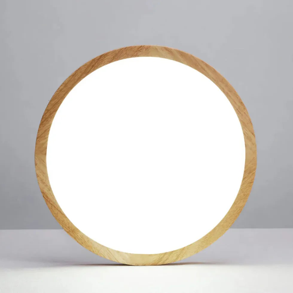 Plafonnière led houten ronde slaapkamer