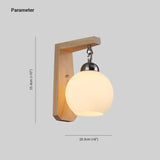 Moderne witte glazen houten wandlamp