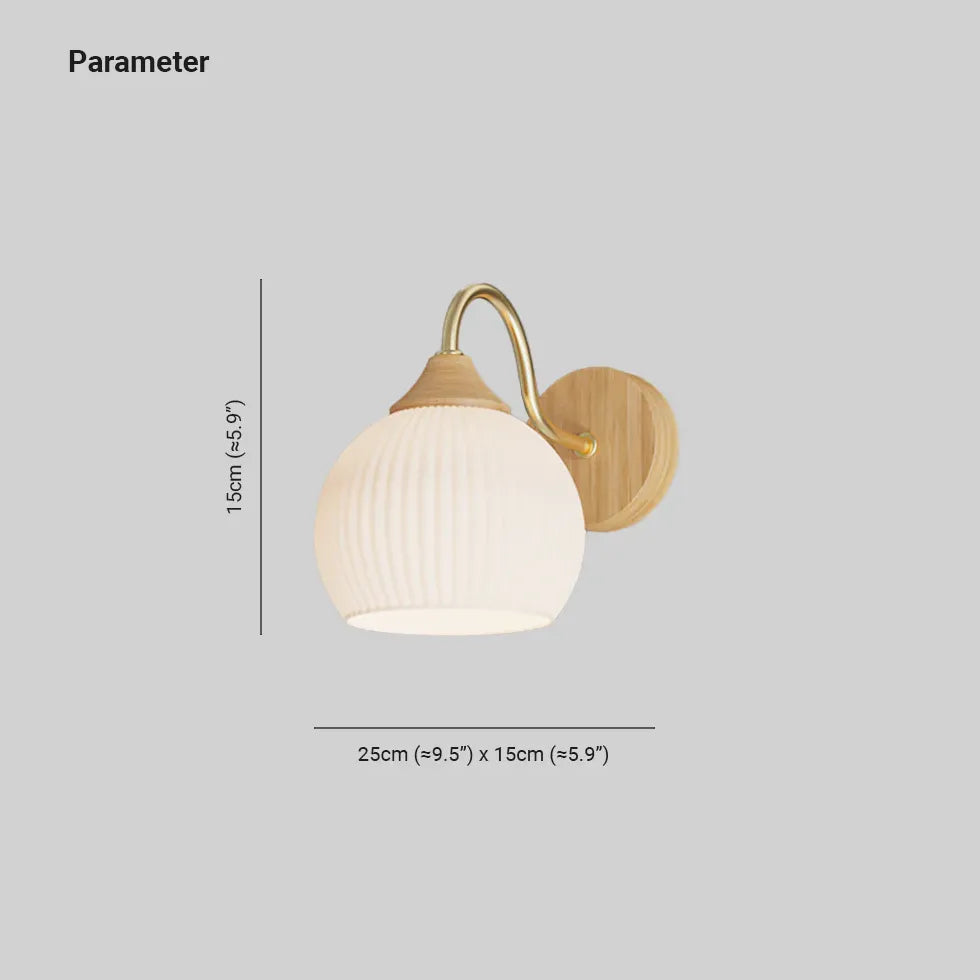 Bedlamp muur met witte glazen lamp voor slaapkamer