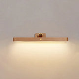 Led spiegelverlichting badkamer met moderne houten wandlamp